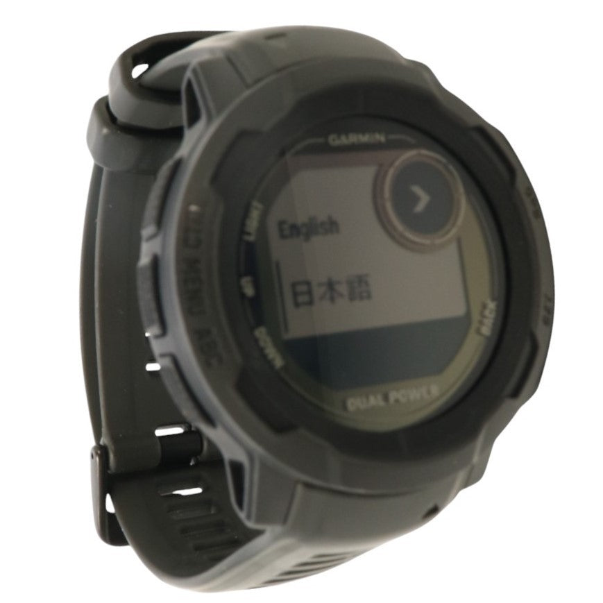 [中古(A)] GARMIN(ガーミン) Instinct 2 Dual Power Graphite 直径45mm Suica対応  タフネスアウトドア GPS ウォッチ 【日本正規品】 小 ブラック[非常に良い]