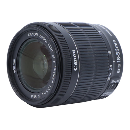 [中古] CANON EF-S 18-55mm F3.5-5.6 IS STM 標準ズームレンズ ef-s18-55[良い(B)]