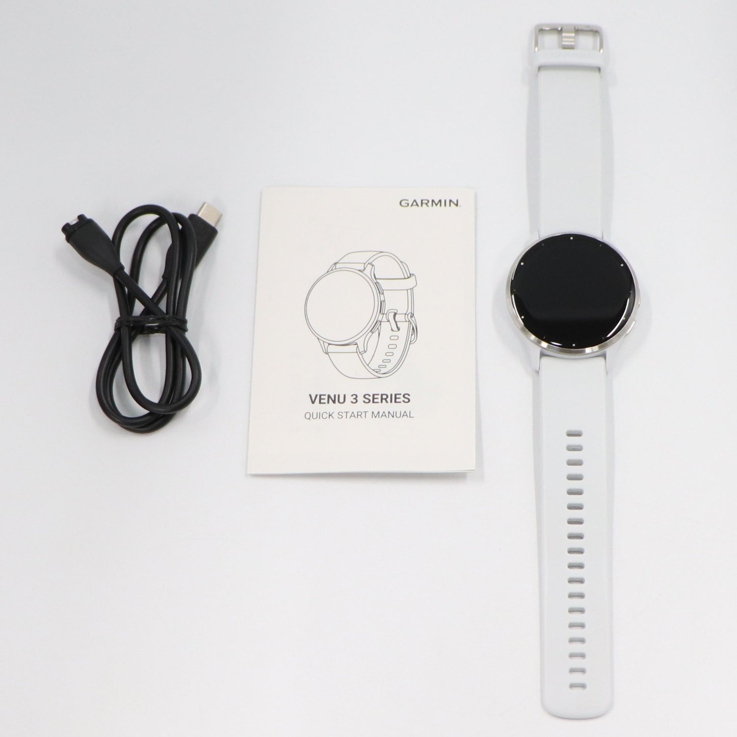 [中古(A)] ガーミン(GARMIN) Venu 3 スマートウォッチ venu3-w ホワイトストーン/シルバー[非常に良い]