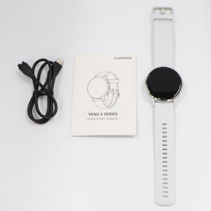 [中古(A)] ガーミン(GARMIN) Venu 3 スマートウォッチ venu3-w ホワイトストーン/シルバー[非常に良い]