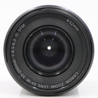 CANON EF-M 55-200mm F4.5-6.3 IS STM 望遠ズームレンズ ef-m55-200-b  ブラック 整備済みアウトレット品 [中古(B)]