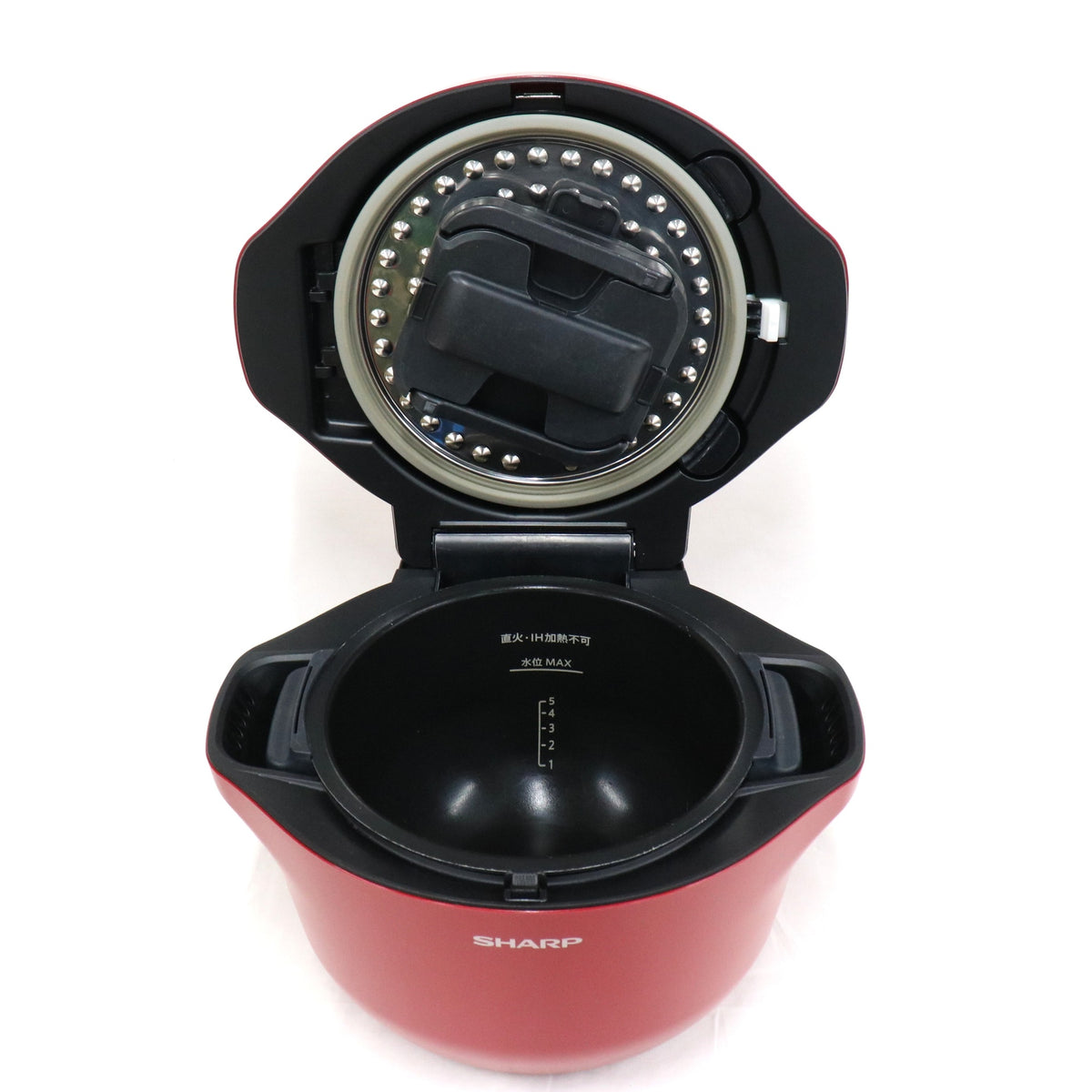 シャープ ヘルシオ ホットクック KN-HW24G 2〜6人用 2.4L容量　kn-hw24g-r  レッド 整備済みアウトレット品 [中古(C)]