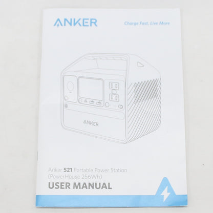 [ジャンク] Anker 521 Portable Power Station (PowerHouse 256Wh) A1720 リン酸鉄リチウムイオンバッテリー ポータブル電源　ank-521pps-a1720 ブラック[難あり(D)]