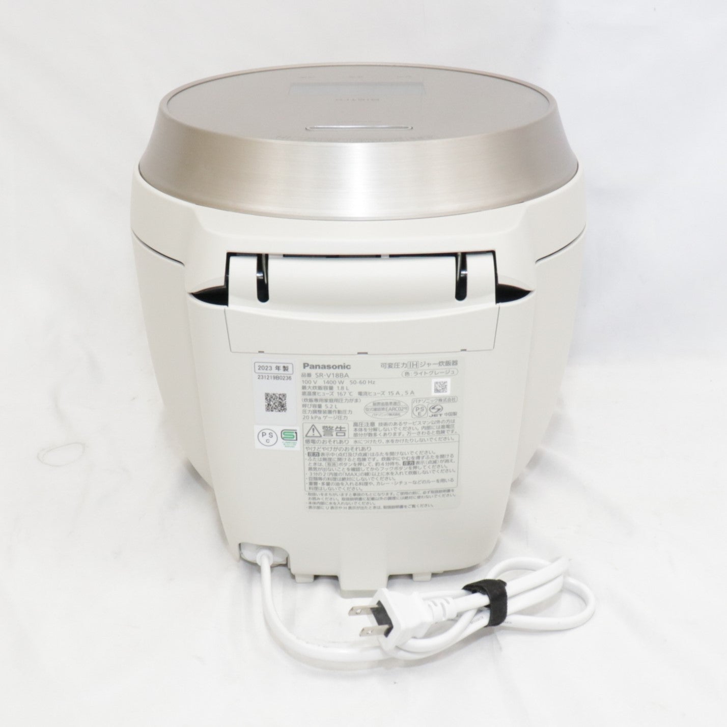 [中古(B)] [10合炊き]パナソニック 可変圧力IHジャー炊飯器 ビストロ V SR-V18BA sr-v18ba-h ライトグレージュ [良い]