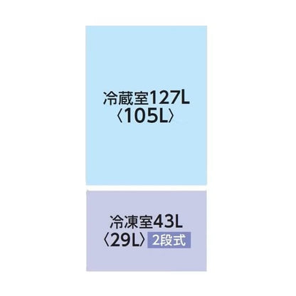 【特殊配送】[170L][一人暮らし向け][右開き]東芝 GR-V17BS 冷凍冷蔵庫 gr-v17bs-k  セミマットブラック 整備済みアウトレット品 [中古(B)]