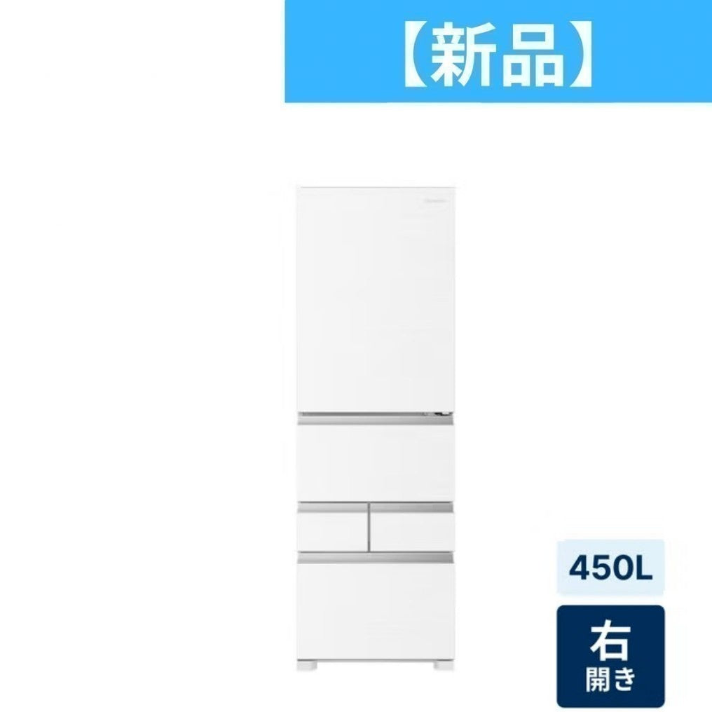 【特殊配送】[450L][ファミリー向け][右開き]Hisense (ハイセンス) HR-DC450K 冷凍冷蔵庫　hr-dc-450k-w  シルクホワイト 整備済みアウトレット品 [中古(B)]