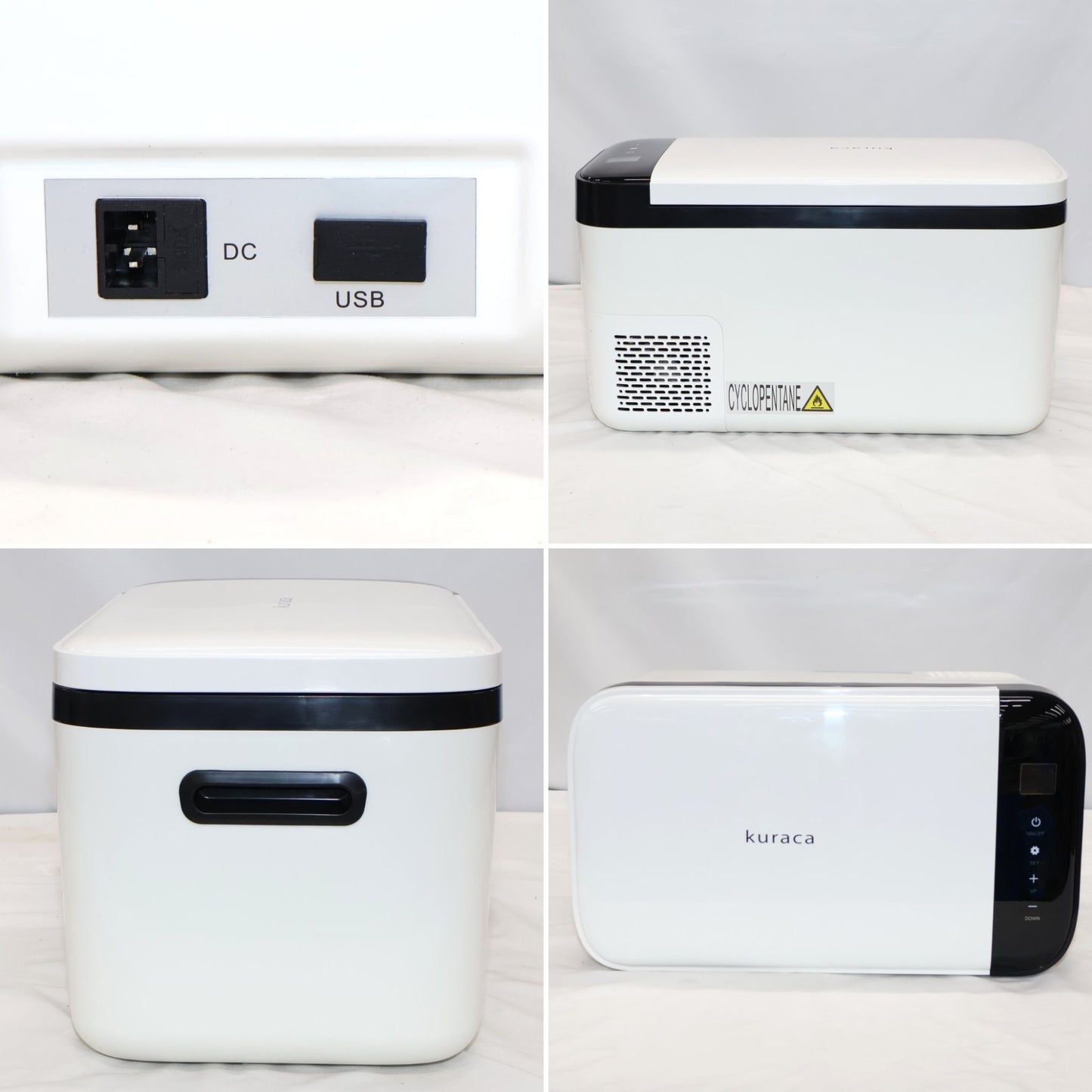 [20L]クラカ(kuraca) ポータブル冷蔵 冷凍庫 KFERA-20-WH　kfera-20-wh  ホワイト 整備済みアウトレット品 [良い(B)]