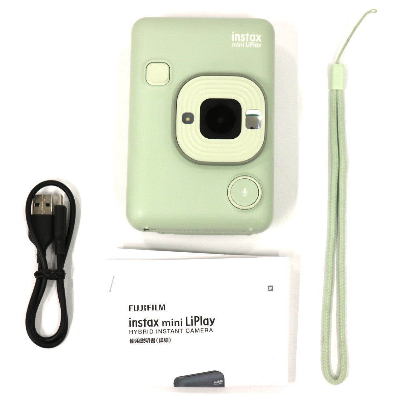 富士フイルム ハイブリッドインスタントカメラ"チェキ”「instax mini LiPlay」2024年モデル insta-lip-g  マッチャグリーン 整備済みアウトレット品 [中古(A)]