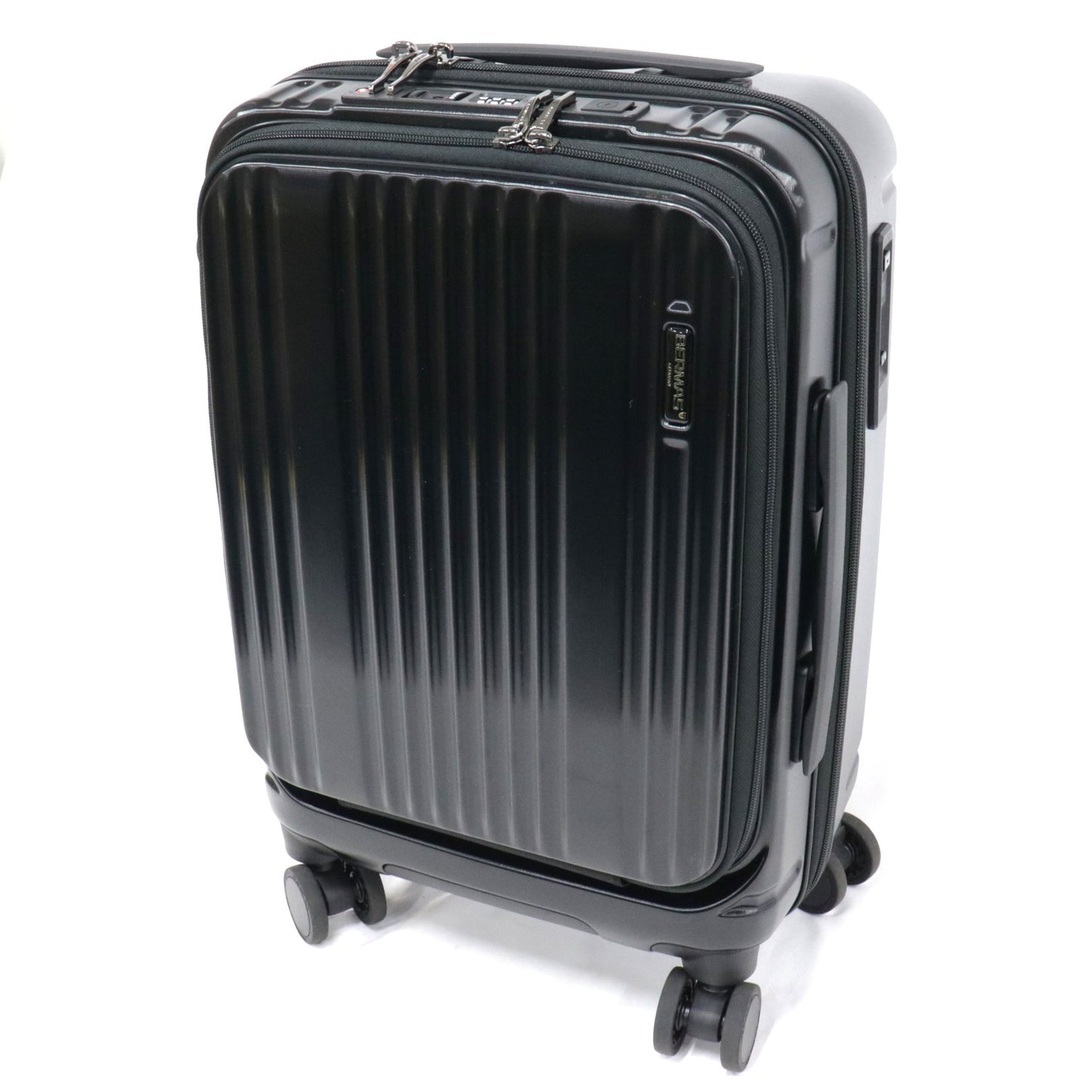[中古(B)] [1-3泊向けサイズ]BERMAS INTER CITY No.60520 フロントオープン35L 48cm ジェットブラック ハードスーツケース　intercity-60520 ジェットブラック [良い]