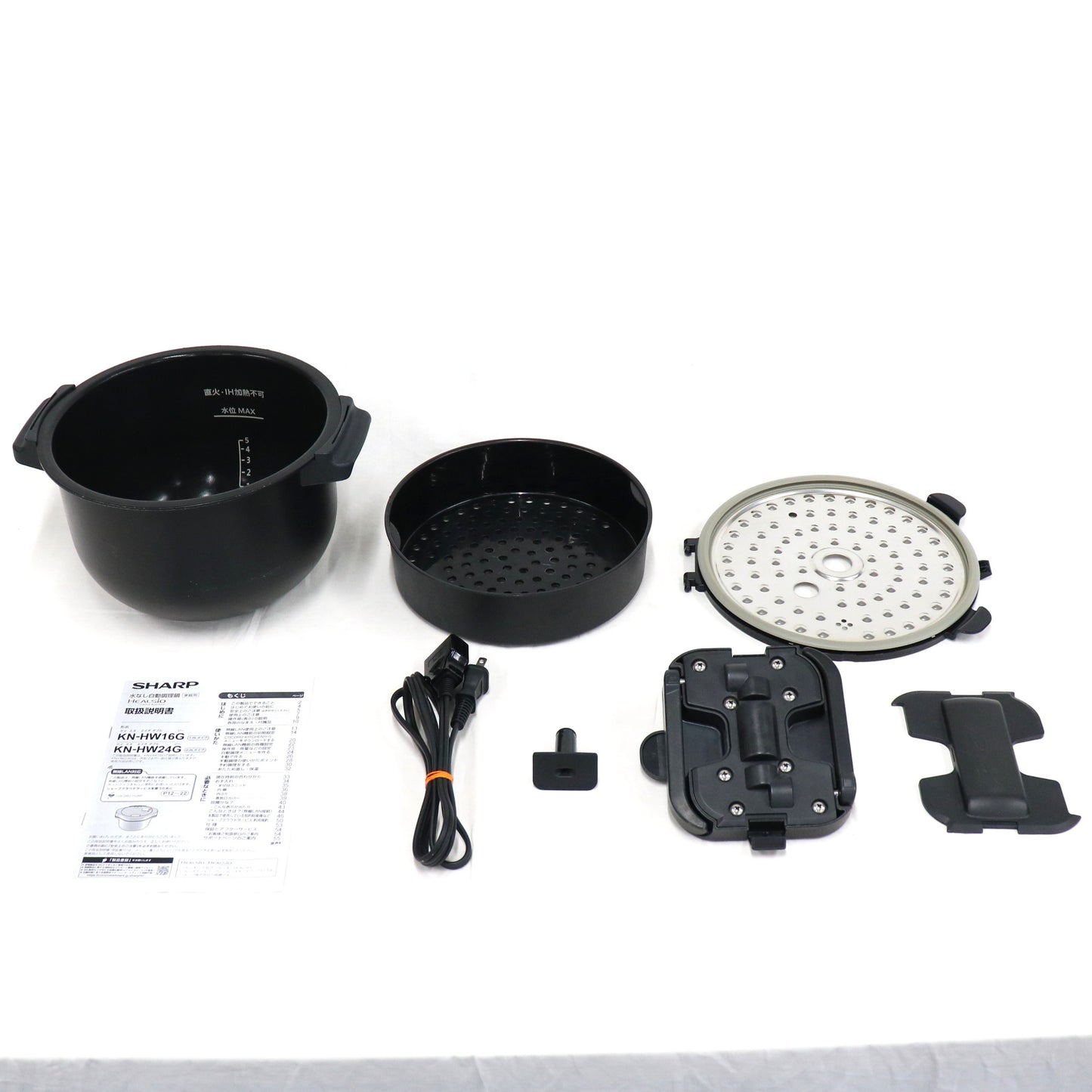 シャープ ヘルシオ ホットクック KN-HW24G 2〜6人用 2.4L容量 kn-hw24g-b  ブラック 整備済みアウトレット品 [中古(C)]