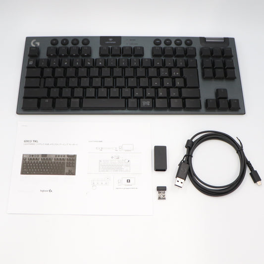 [中古(A)] ロジクール G ゲーミングキーボード テンキーレス ワイヤレス G913 TKL タクタイル ブラック[非常に良い]