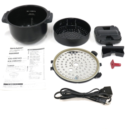シャープ ヘルシオ ホットクック KN-HW24G 2〜6人用 2.4L容量　kn-hw24g-r  レッド 整備済みアウトレット品 [中古(C)]