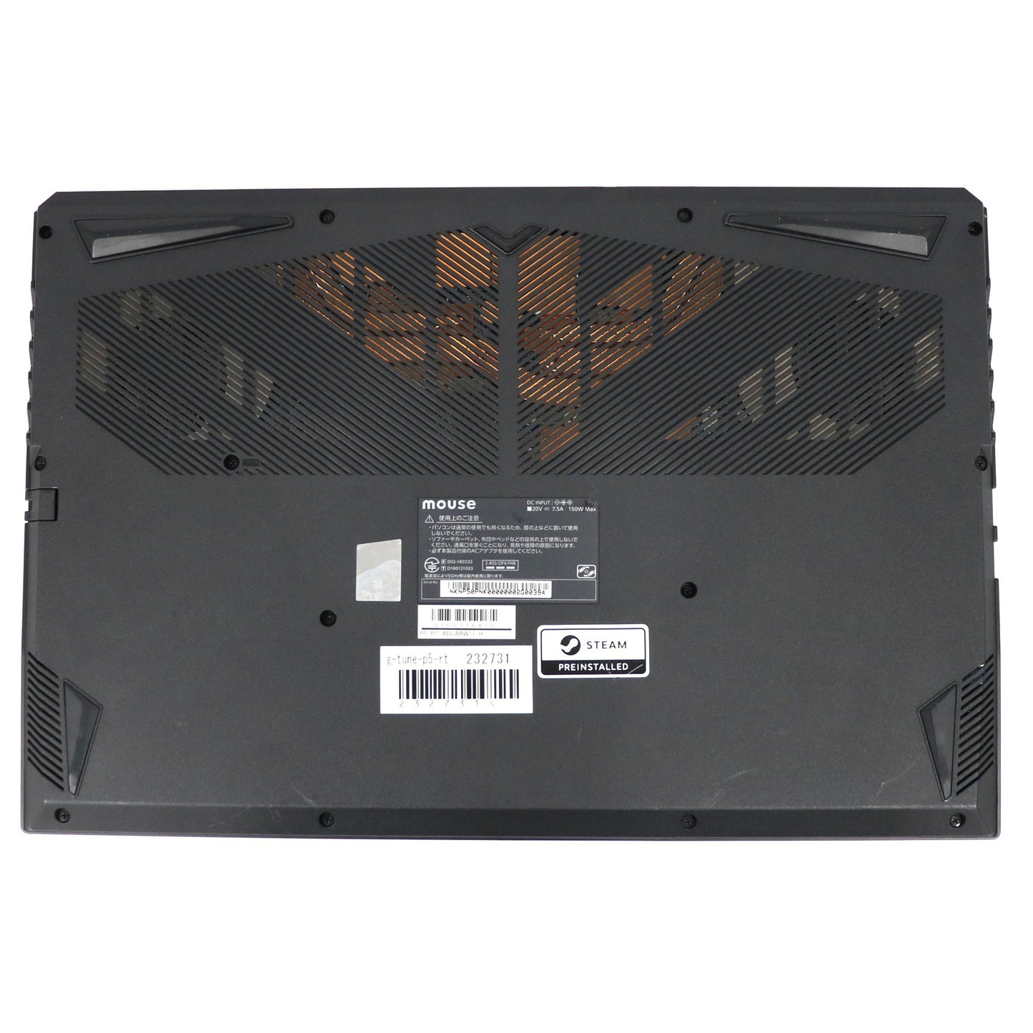 [中古(B)] mouse(マウス) G-Tune P5-RT (Core™ i7-12700H /GeForce RTX™ 3050 Ti/15.6型/32GB/M.2 SSD 1TB(NVMe)/60Hz) ゲーミングノートパソコン 2205P5-RT-ADLABW11-H g-tune-p5-rt  [良い]