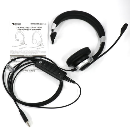 [中古(B)] サンワサプライ ノイズキャンセリングマイク付きUSBヘッドセット（片耳タイプ）MM-HSU14ANC mm-hsu14anc  [良い]