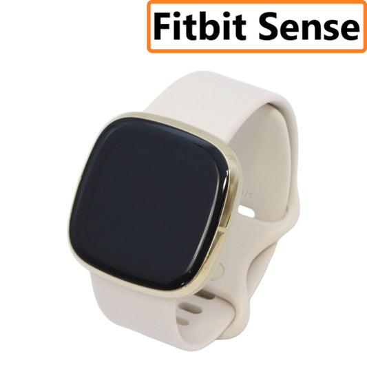 Fitbit Sense Alexa搭載/GPS搭載 スマートウォッチ Lunar White/Soft Gold ルナホワイト/ソフトゴールド [中古][良い(B)]