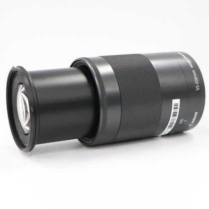 CANON EF-M 55-200mm F4.5-6.3 IS STM 望遠ズームレンズ ef-m55-200-b  ブラック 整備済みアウトレット品 [中古(B)]