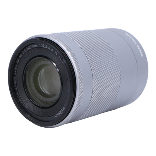 [中古(C)] CANON EF-M 55-200mm F4.5-6.3 IS STM 望遠ズームレンズ シルバー [可]