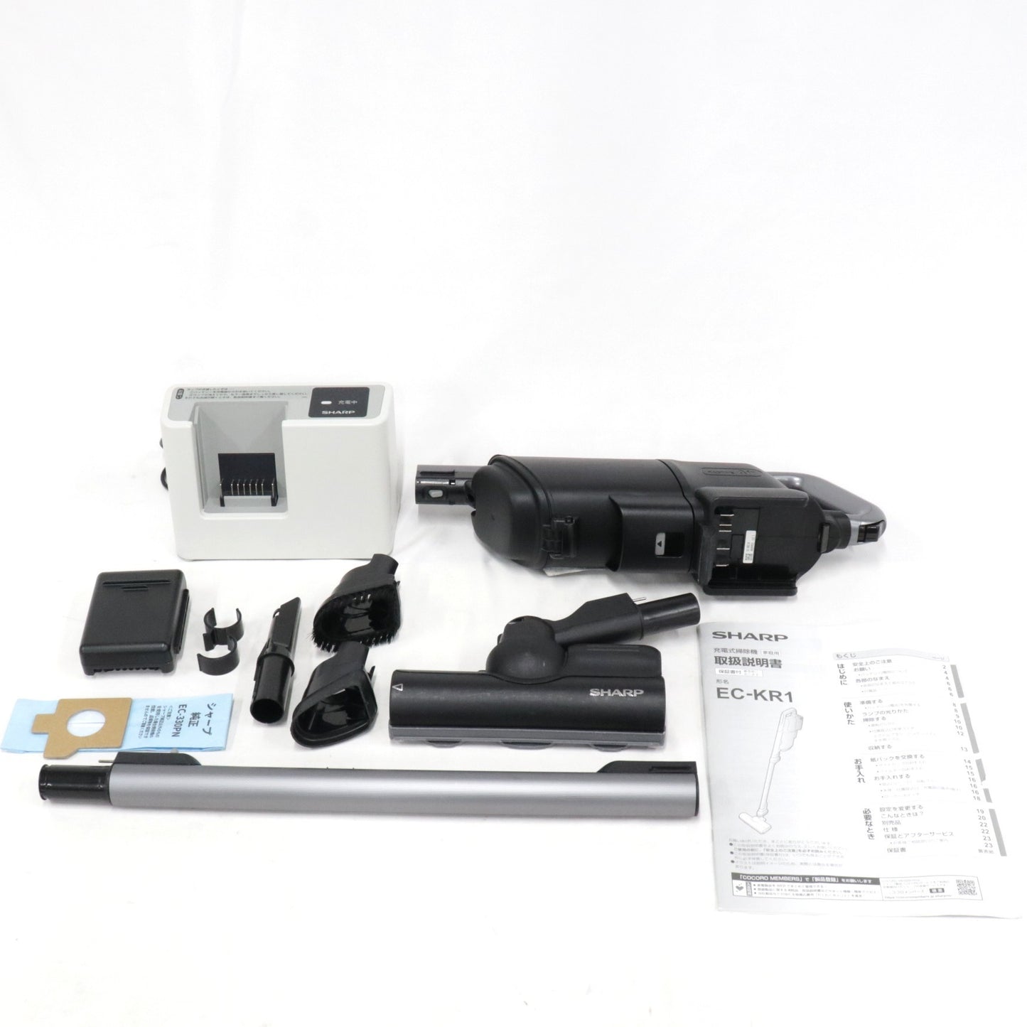 [中古(C)] シャープ RACTIVE Air コードレススティッククリーナー掃除機 EC-KR1 ブラック ec-kr1 ec-kr1　[可]