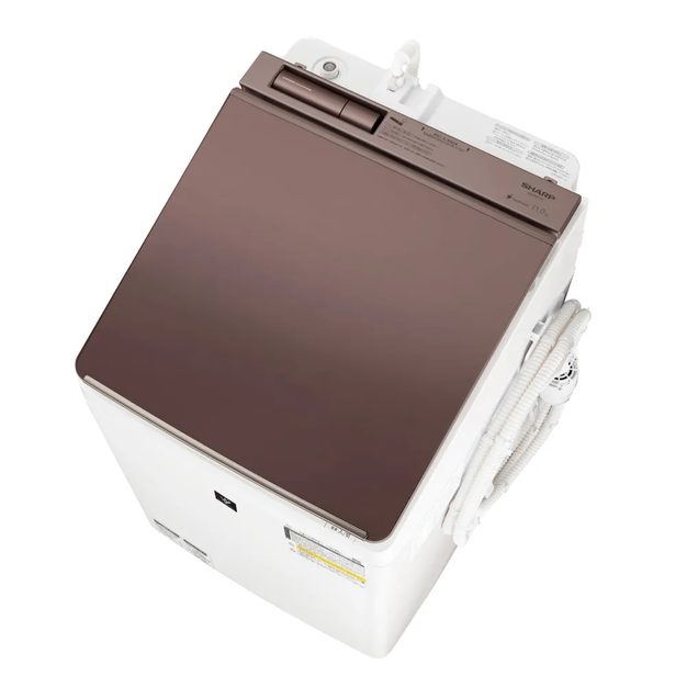 【特殊配送】[中古(B)] シャープ タテ型 洗濯乾燥機 ES-PW11H-T ダイヤカット穴なし槽 超音波ウォッシャー 洗濯11kg/乾燥6kg フラットトップ ブラウン es-pw11h  [良い]