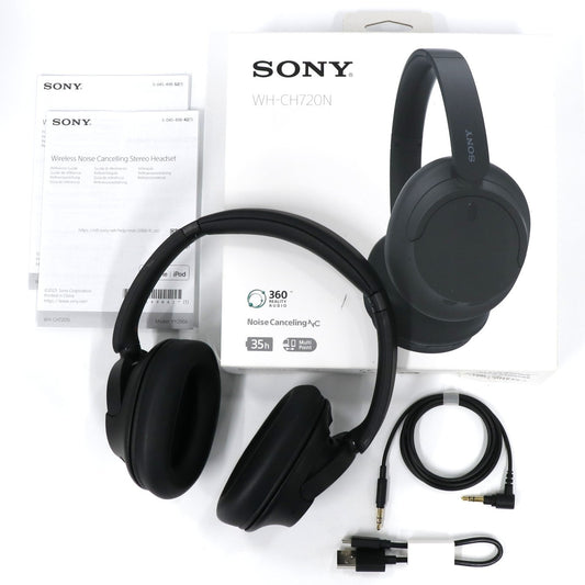 ソニー ワイヤレスノイズキャンセリングヘッドホン WH-CH720N wh-ch720n-b  ブラック 整備済みアウトレット品 [中古(C)]