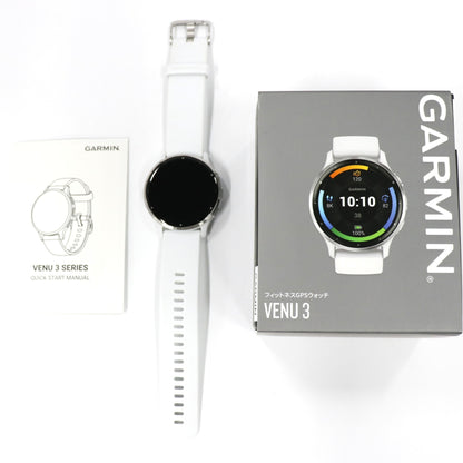 [中古(C)] ガーミン(GARMIN) Venu 3 スマートウォッチ venu3-w Whitestone/Silver[可]
