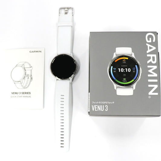 [中古(C)] ガーミン(GARMIN) Venu 3 スマートウォッチ venu3-w Whitestone/Silver[可]