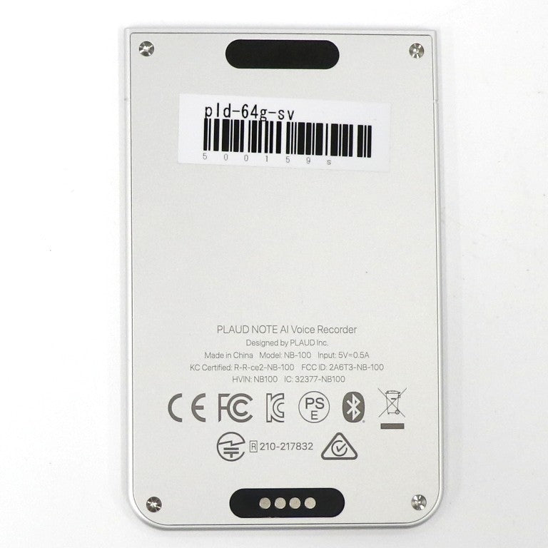 [中古(A)] PLAUD NOTE AIボイスレコーダー pld-64g-sv シルバー[非常に良い]