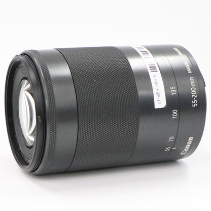 CANON EF-M 55-200mm F4.5-6.3 IS STM 望遠ズームレンズ ef-m55-200-b  ブラック 整備済みアウトレット品 [中古(B)]