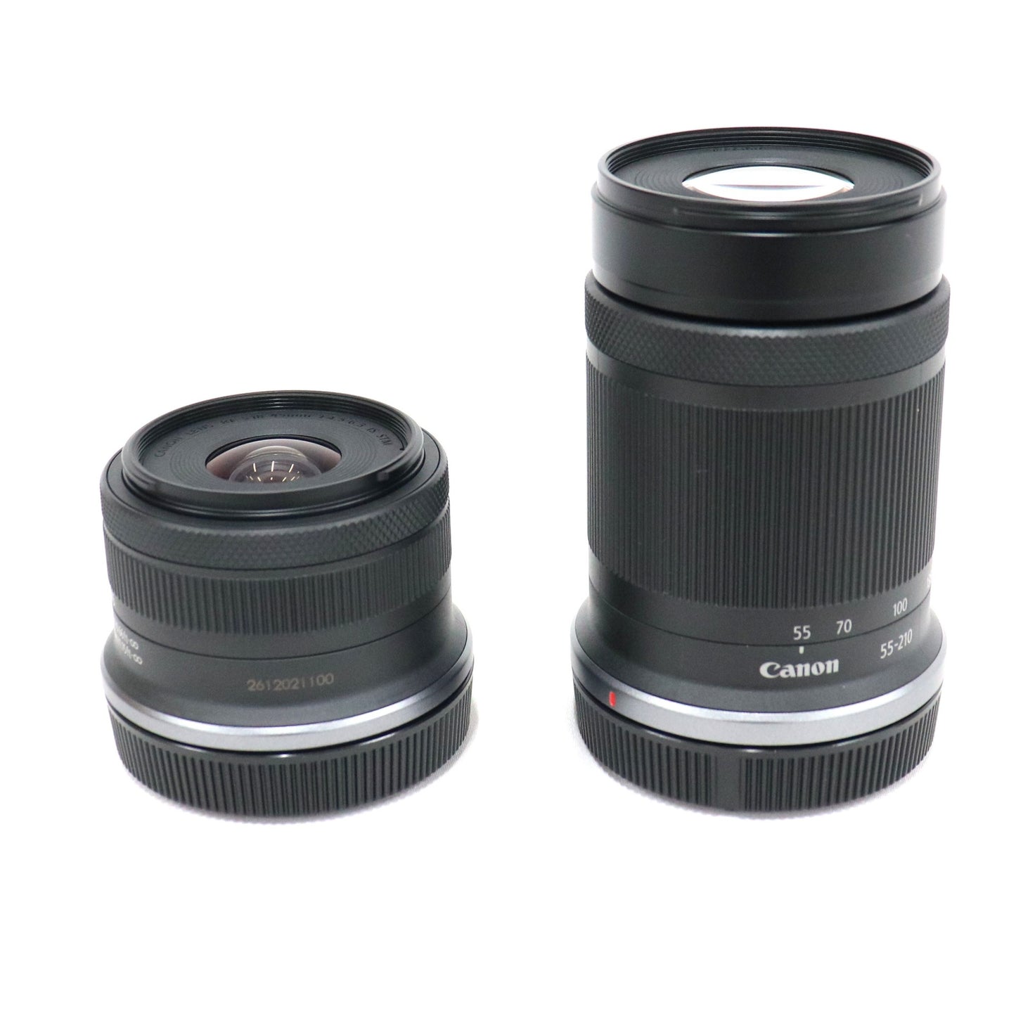 Canon ミラーレスカメラ EOS R100 ダブルズームキット　eos-r100-body-bl  ブラック 整備済みアウトレット品 [中古(A)]