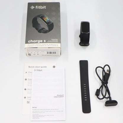 [中古(C)] Fitbit Charge5 GPS搭載フィットネストラッカー ブラック L/Sサイズ FB421BKBK-FRCJK fb421bkbk-frcjk　[可]