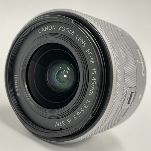 [中古(C)] CANON EF-M 15-45mm F3.5-6.3 IS STM 標準ズームレンズ ef-m15-45-sl シルバー [可]