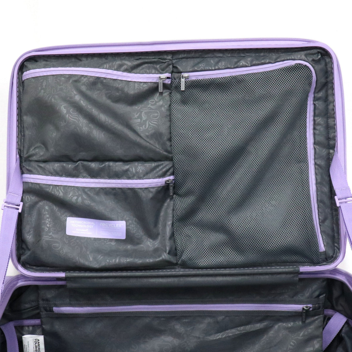 [8-10泊向けサイズ]AMERICAN TOURISTER CURIO スピナー75 エキスパンダブル 98L/拡張時114L ハードスーツケース　americantourister-curio75-lvn  ラベンダー 整備済みアウトレット品 [中古(C)]