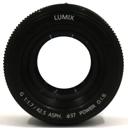 パナソニック LUMIX G 42.5mm/F1.7 ASPH./POWER O.I.S. H-HS043-K 単焦点レンズ ブラック h-hs043-k   整備済みアウトレット品 [中古(C)]