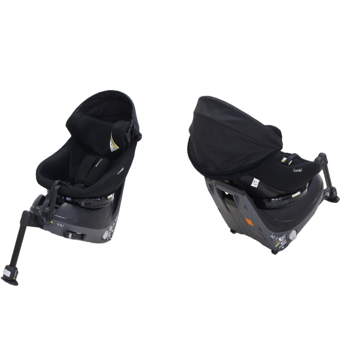 コンビ クルムーヴ コンパクト R129 エッグショック JS チャイルドシート (ISOFIX固定 / R129適合) 4972990196710  ブラック 整備済みアウトレット品 [良い(B)]