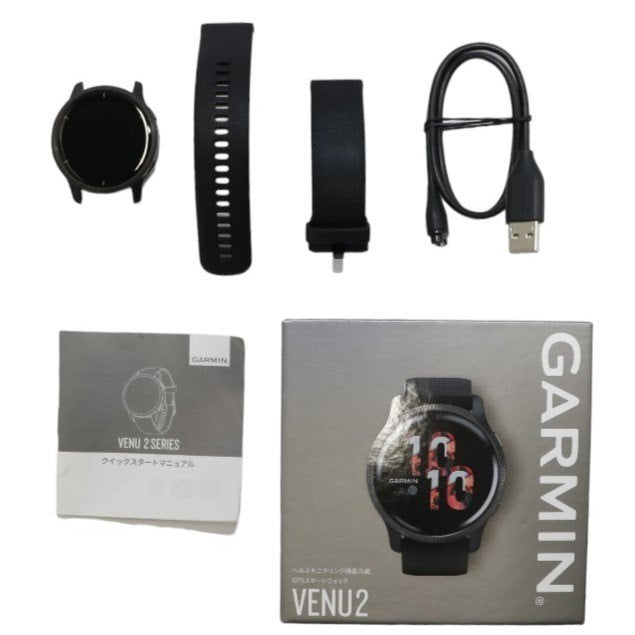 [中古(A)] ガーミン GARMIN Venu 2 Black / Slate GPSフィットネススマートウォッチ [非常に良い]