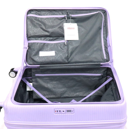 [8-10泊向けサイズ]AMERICAN TOURISTER CURIO スピナー75 エキスパンダブル 98L/拡張時114L ハードスーツケース　americantourister-curio75-lvn  ラベンダー 整備済みアウトレット品 [中古(C)]