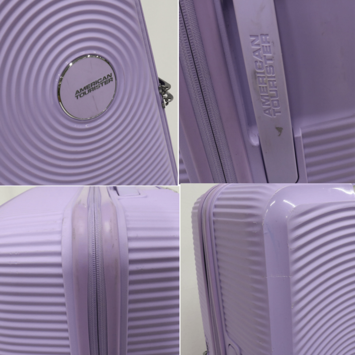 [8-10泊向けサイズ]AMERICAN TOURISTER CURIO スピナー75 エキスパンダブル 98L/拡張時114L ハードスーツケース　americantourister-curio75-lvn  ラベンダー 整備済みアウトレット品 [中古(C)]
