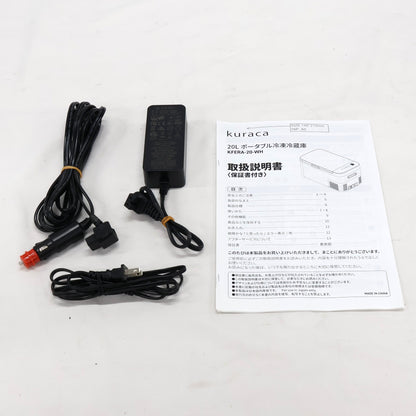 [20L]クラカ(kuraca) ポータブル冷蔵 冷凍庫 KFERA-20-WH　kfera-20-wh  ホワイト 整備済みアウトレット品 [良い(B)]
