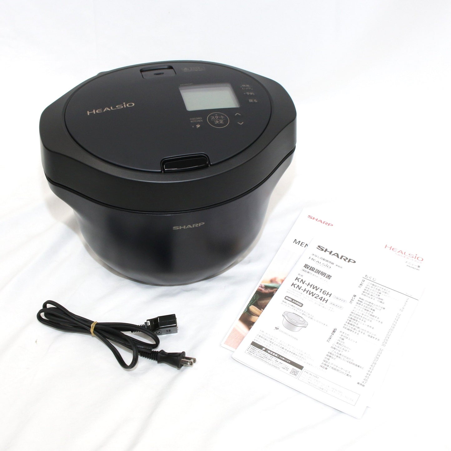 [中古(B)] シャープ ヘルシオ ホットクック KN-HW24H 2〜6人用 2.4L容量　kn-hw24h-b プレミアムブラック [良い]