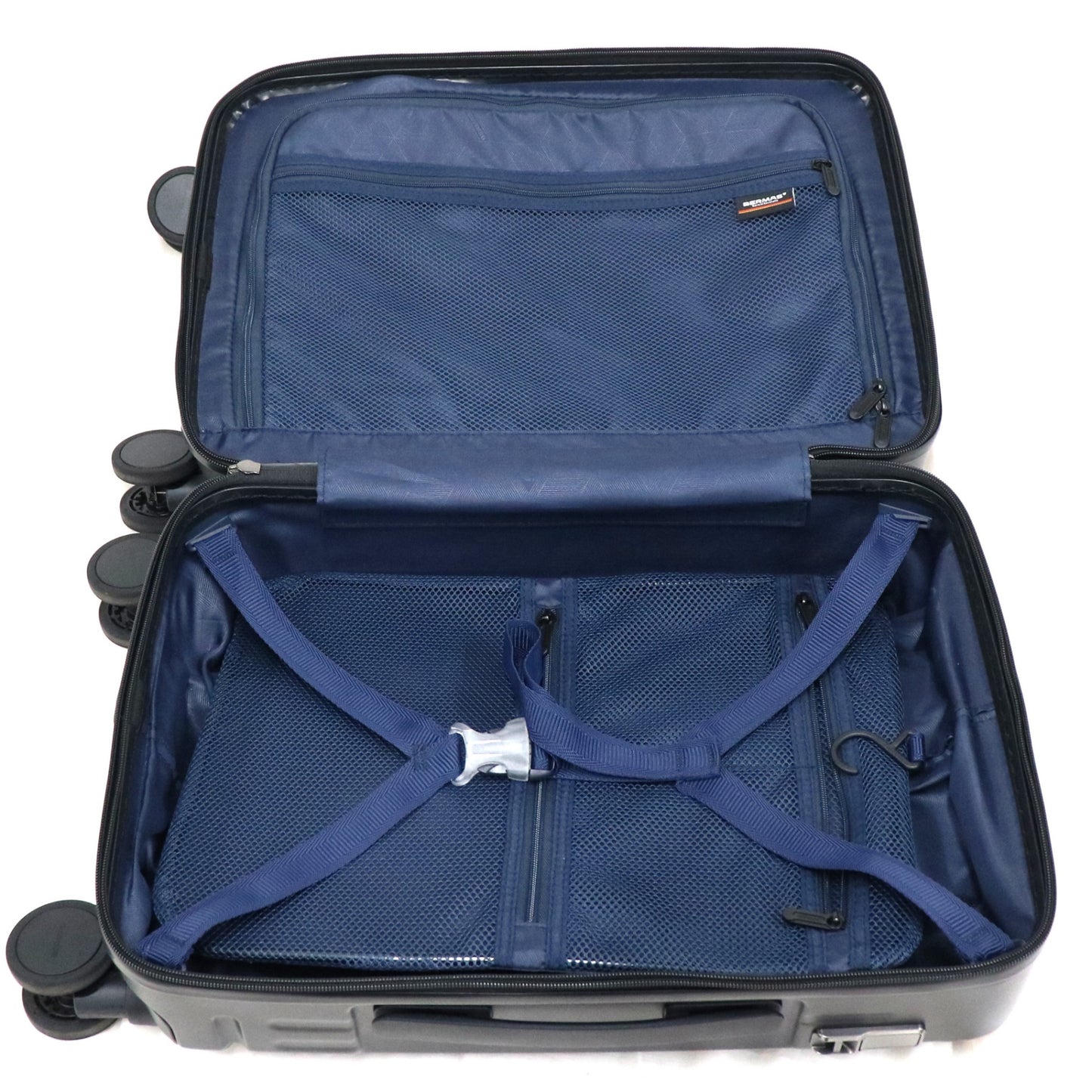 [1-3泊向けサイズ]BERMAS INTER CITYⅡ PRO No.60566 36L 48cm ワンタッチフロントオープン ハードスーツケース intercity2pro-60566-mb  マットブラック 整備済みアウトレット品 [良い(B)]