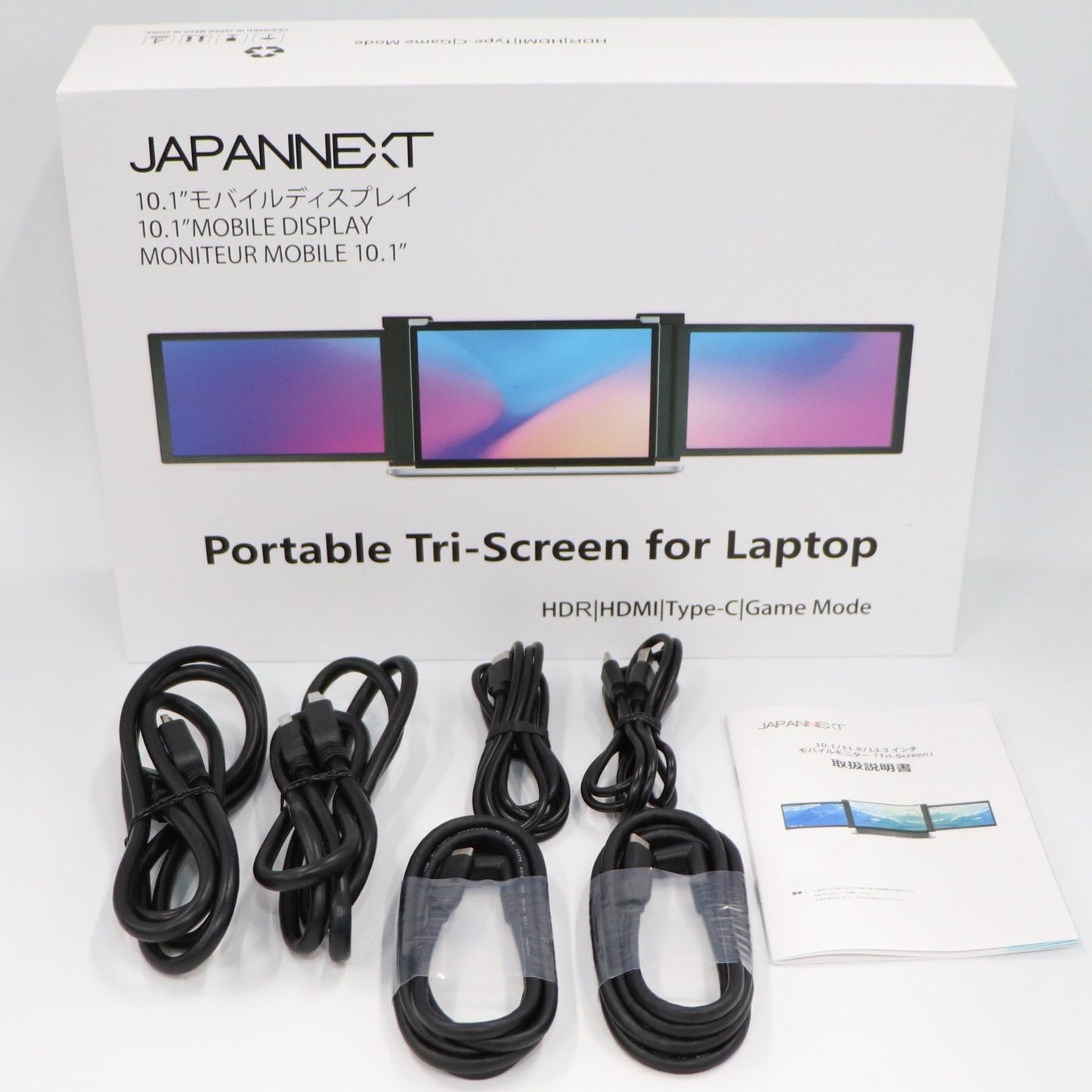 [中古(C)] ジャパンネクスト(JAPANNEXT) Tri-Screen JN-TRI-IPS101HDR 2画面モバイルディスプレイ(10.1インチ) jn-tei-ips101hdr　[可]