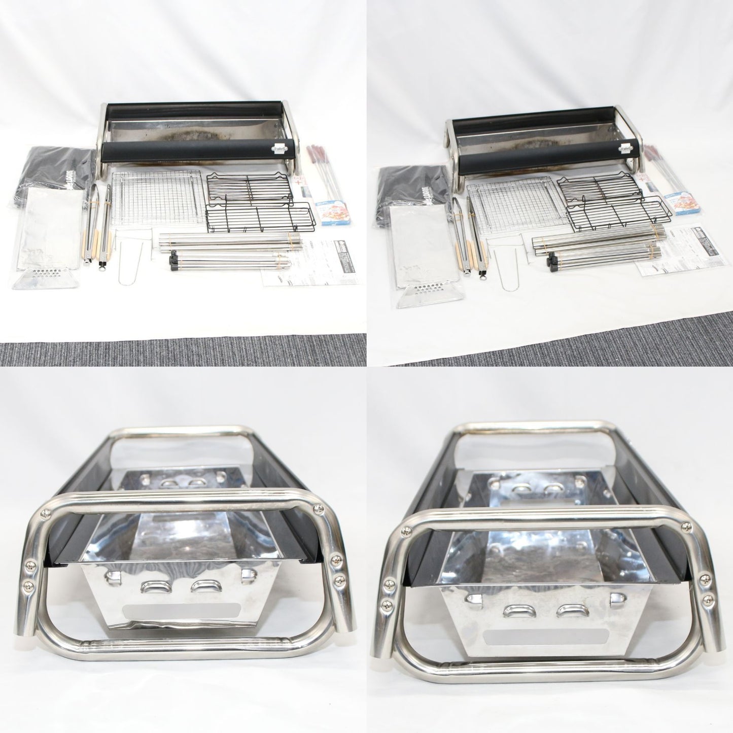 [中古(B)] LOGOS (ロゴス) eco-logosave モダンスリムグリル L・コンプリート バーベキューグリル 【トング2本・スキュア8pcs付きのセット】　logos-modanslimgrill-l  [良い]