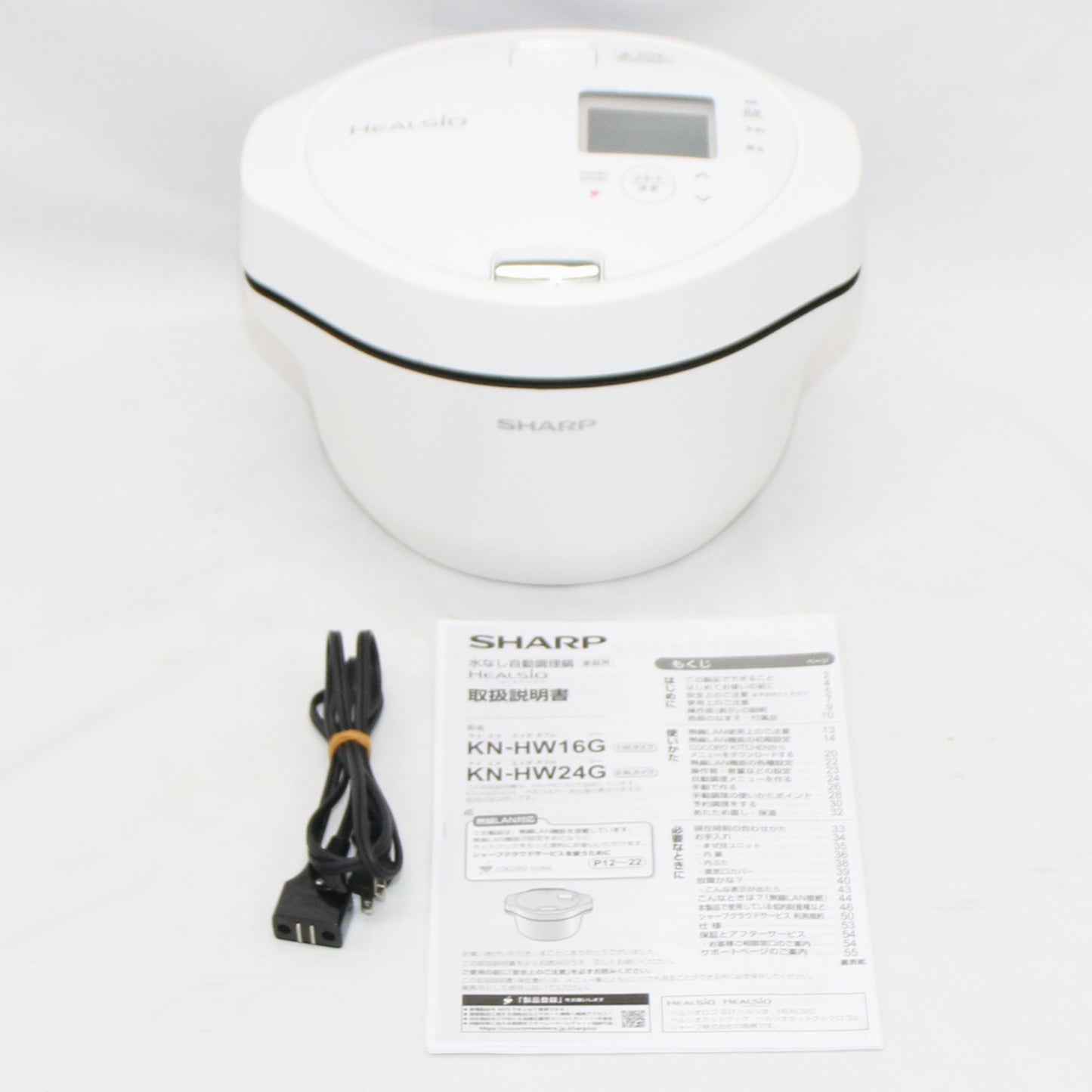 [中古(C)] シャープ ヘルシオ ホットクック KN-HW16G 2〜4人用 1.6L容量　kn-hw16g-w ホワイトkn-hw16g-w　[可]