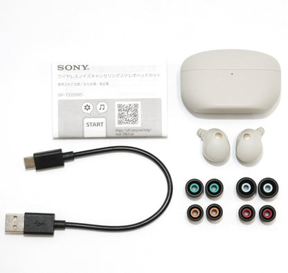 [中古(C)] ソニー ワイヤレスノイズキャンセリングステレオヘッドセット WF-1000XM5-SC wf-1000xm5-sc プラチナシルバー[可]