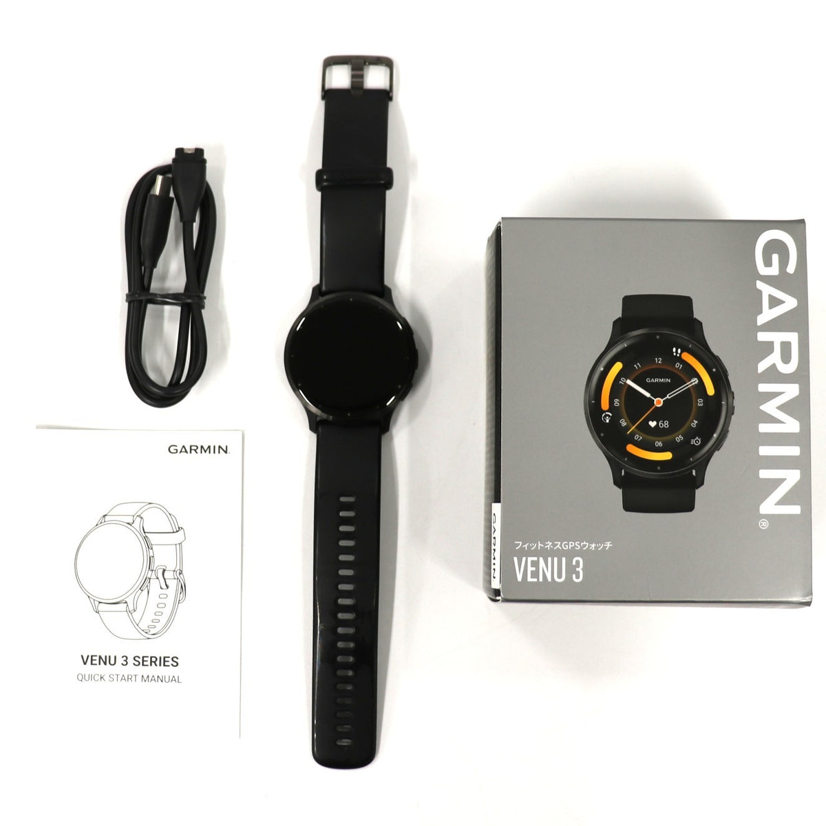ガーミン(GARMIN) Venu 3 スマートウォッチ venu3-b  Black / Slate 整備済みアウトレット品 [中古(C)]