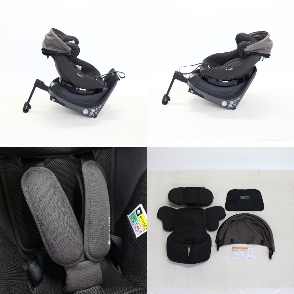 コンビ クルムーヴ コンパクト R129 エッグショック JS チャイルドシート (ISOFIX固定 / R129適合) 4972990196727  ブラウン 整備済みアウトレット品 [中古(C)]