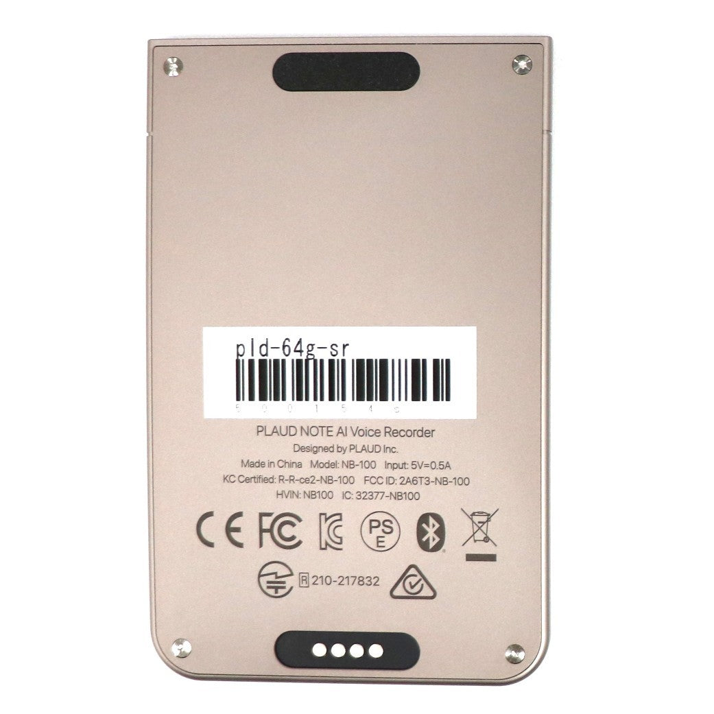 [中古(A)] PLAUD NOTE AIボイスレコーダー pld-64g-sr スターライト[非常に良い]