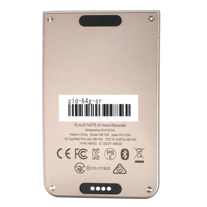 [中古(A)] PLAUD NOTE AIボイスレコーダー pld-64g-sr スターライト[非常に良い]