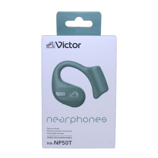 [中古(A)] JVCケンウッド Victor nearphones HA-NP50T ワイヤレスイヤホン　セージグリーン[非常に良い]