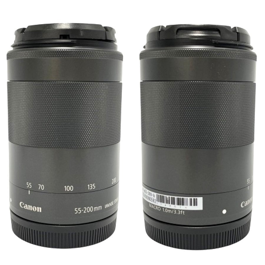 [中古(C)] CANON EF-M 55-200mm F4.5-6.3 IS STM 望遠ズームレンズ ef-m55-200-b ブラック [可]